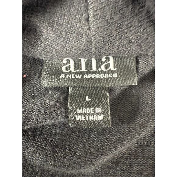 ANA Sz L Stretch Open Front Whimsigoth Cardigan Sweater Black Long Sleeve Outdoo - Picture 6 of 8